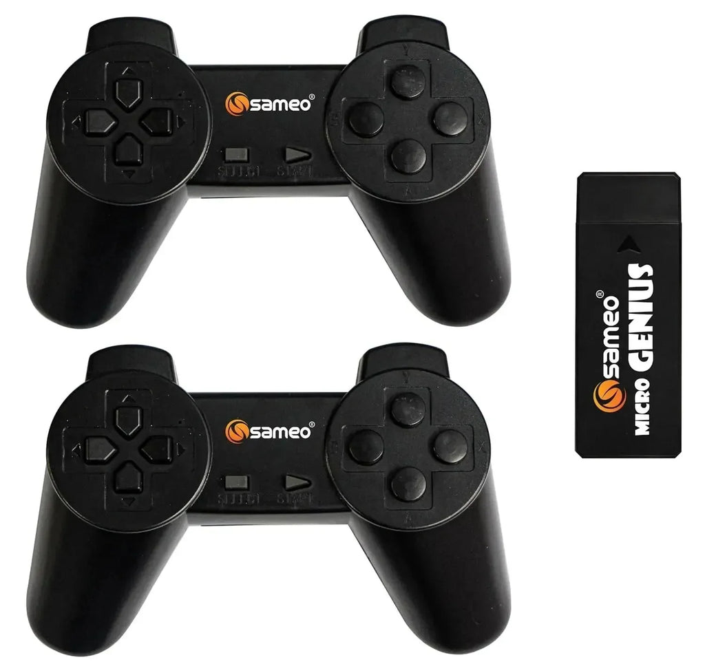 Sameo Micro Genius 8-Bit HDMI Gaming Console | 800 HD Retro Games | Dual Wireless Controllers - Naivri