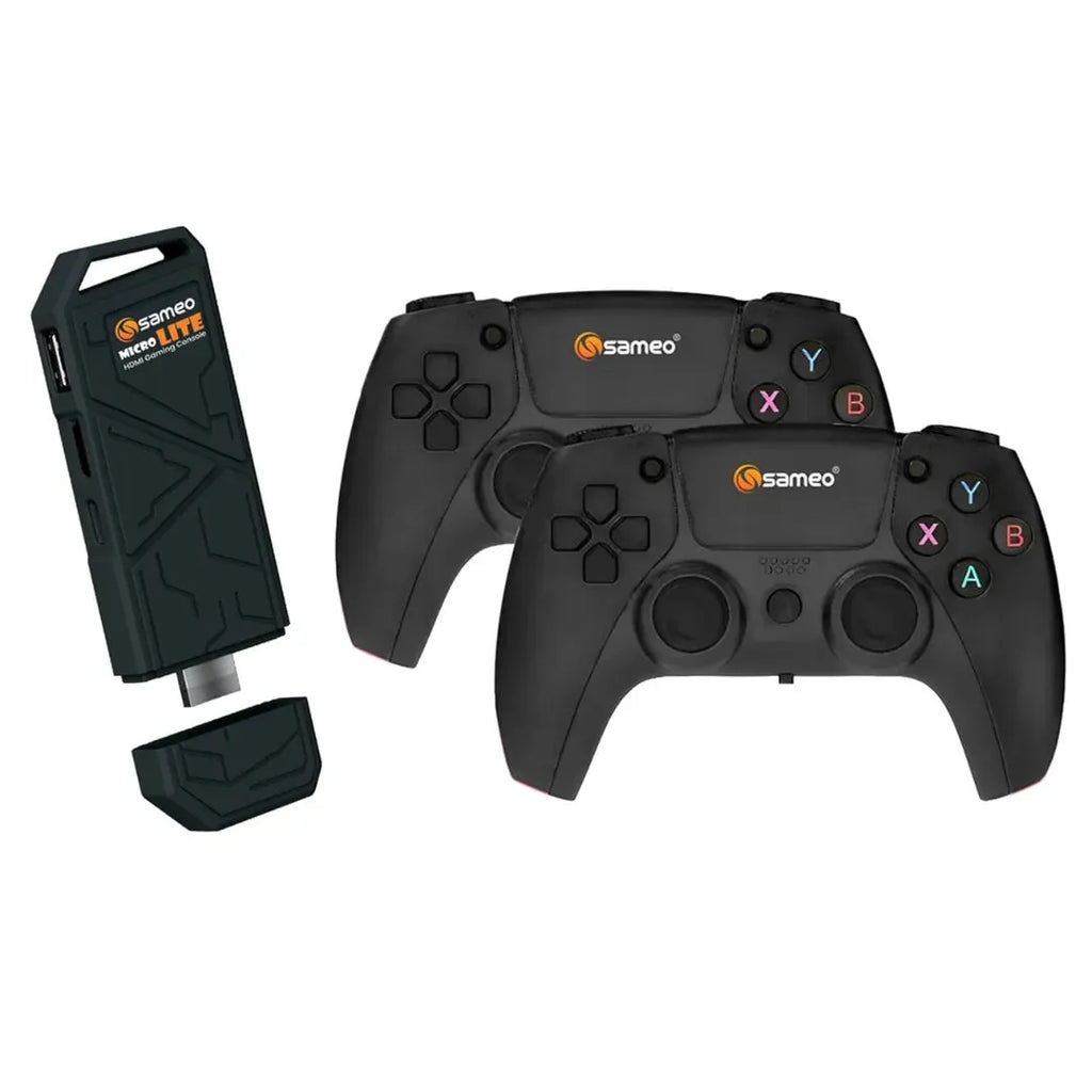 Sameo Micro Lite HDMI Game Stick – 10,000 Retro Games | 4K Ultra HD Support | Dual Wireless Controllers | Black - Naivri