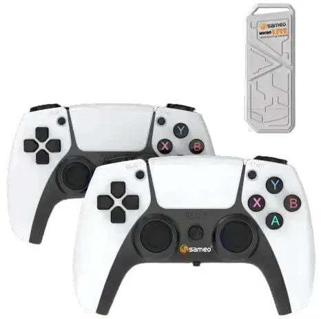 Sameo Micro Lite HDMI Game Stick – White | 10,000 Retro Games | Dual Wireless Controllers | 4K HDMI Plug & Play - Naivri