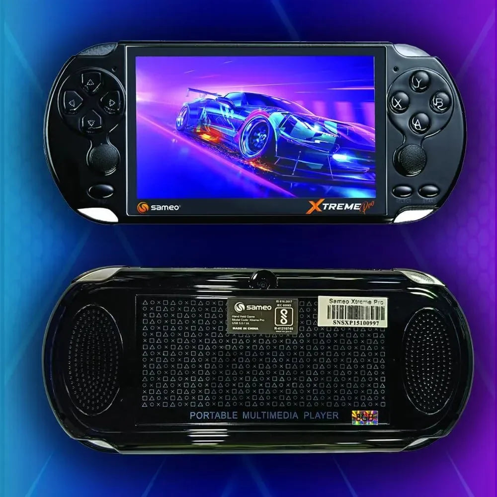 Sameo Xtreme Pro Handheld Game Black | 8-64 Bit Emulators | 32GB Memory | HDMI Connectivity | Multimedia Support - Naivri