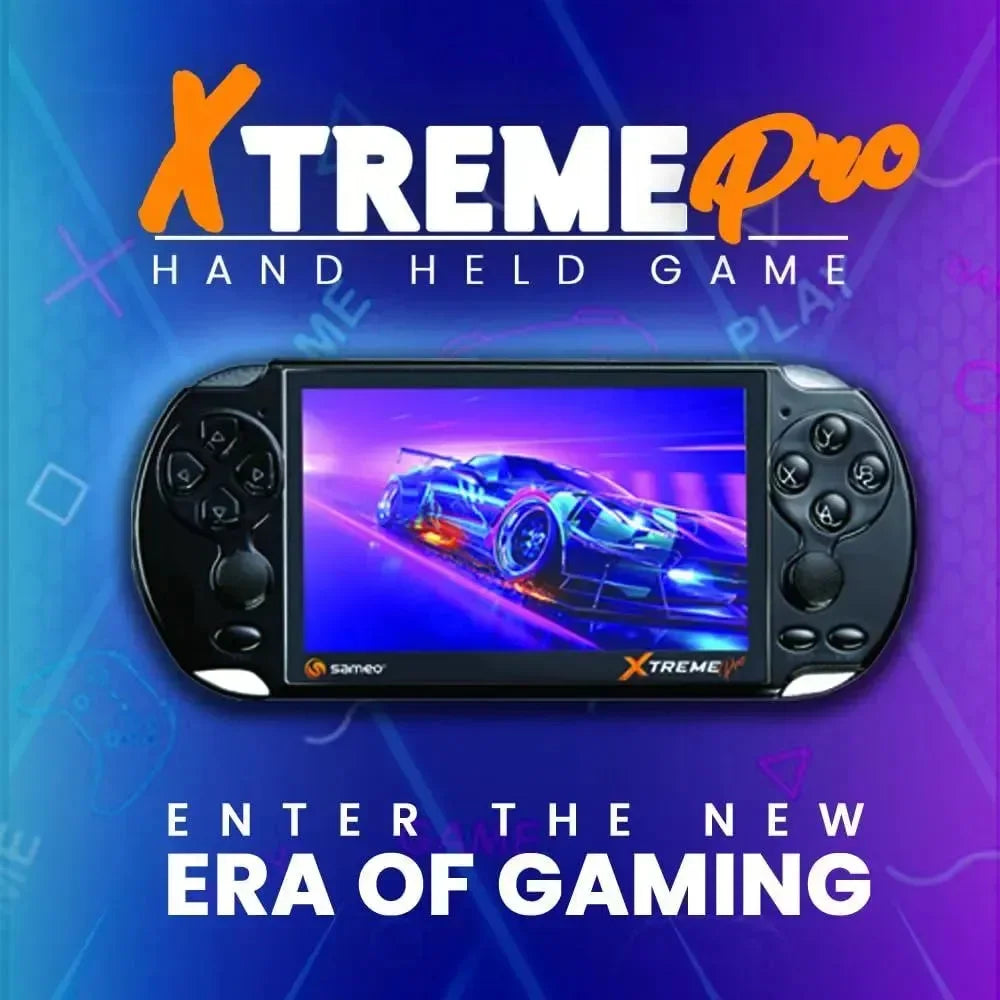 Sameo Xtreme Pro Handheld Game Black | 8-64 Bit Emulators | 32GB Memory | HDMI Connectivity | Multimedia Support - Naivri