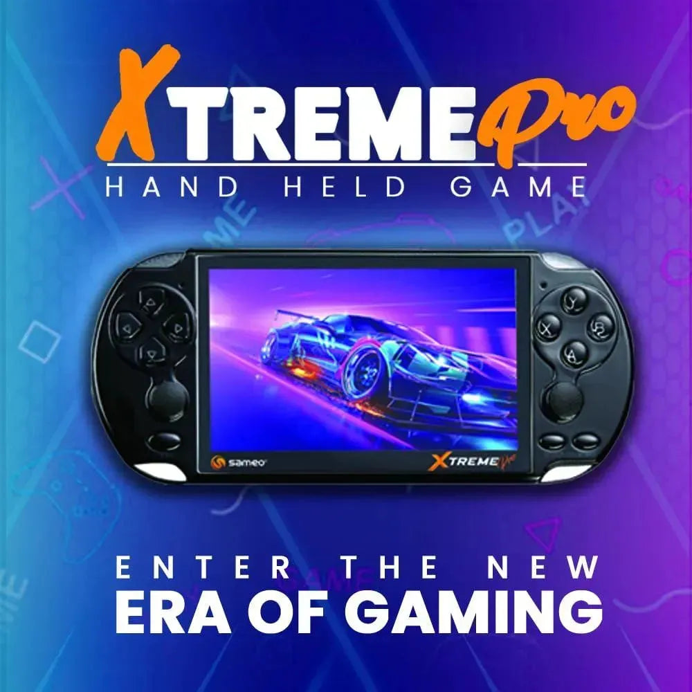 Sameo Xtreme Pro Handheld Game Black | 8-64 Bit Emulators | 32GB Memory | HDMI Connectivity | Multimedia Support - Naivri