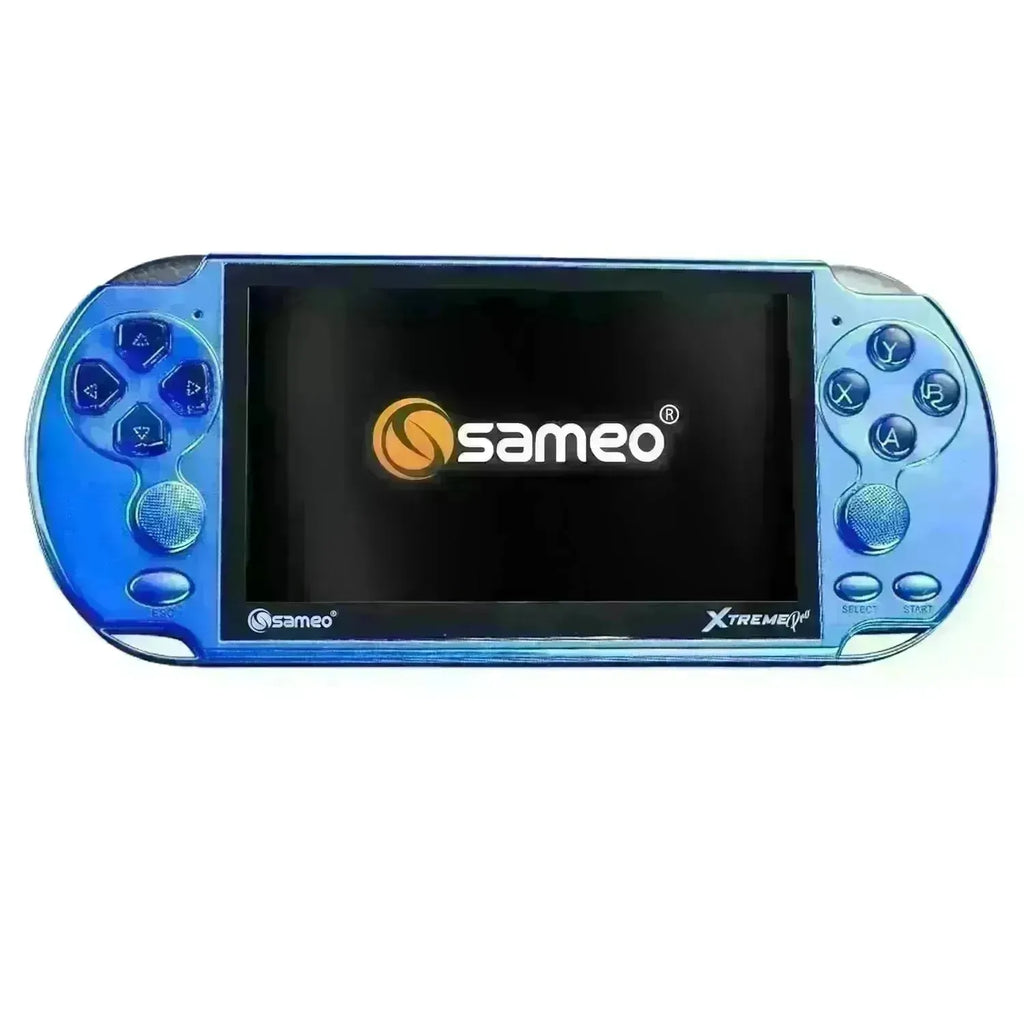 Sameo XTREME Pro Handheld Game Console with 10,000+ Preloaded Classic Games, Long Battery Life, TV Connectivity via AV Cable, Portable Retro Gaming Device in Blue - Naivri