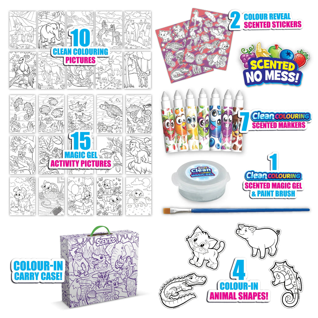 Scentos Adventure Clean Colouring Box 20241 - Naivri