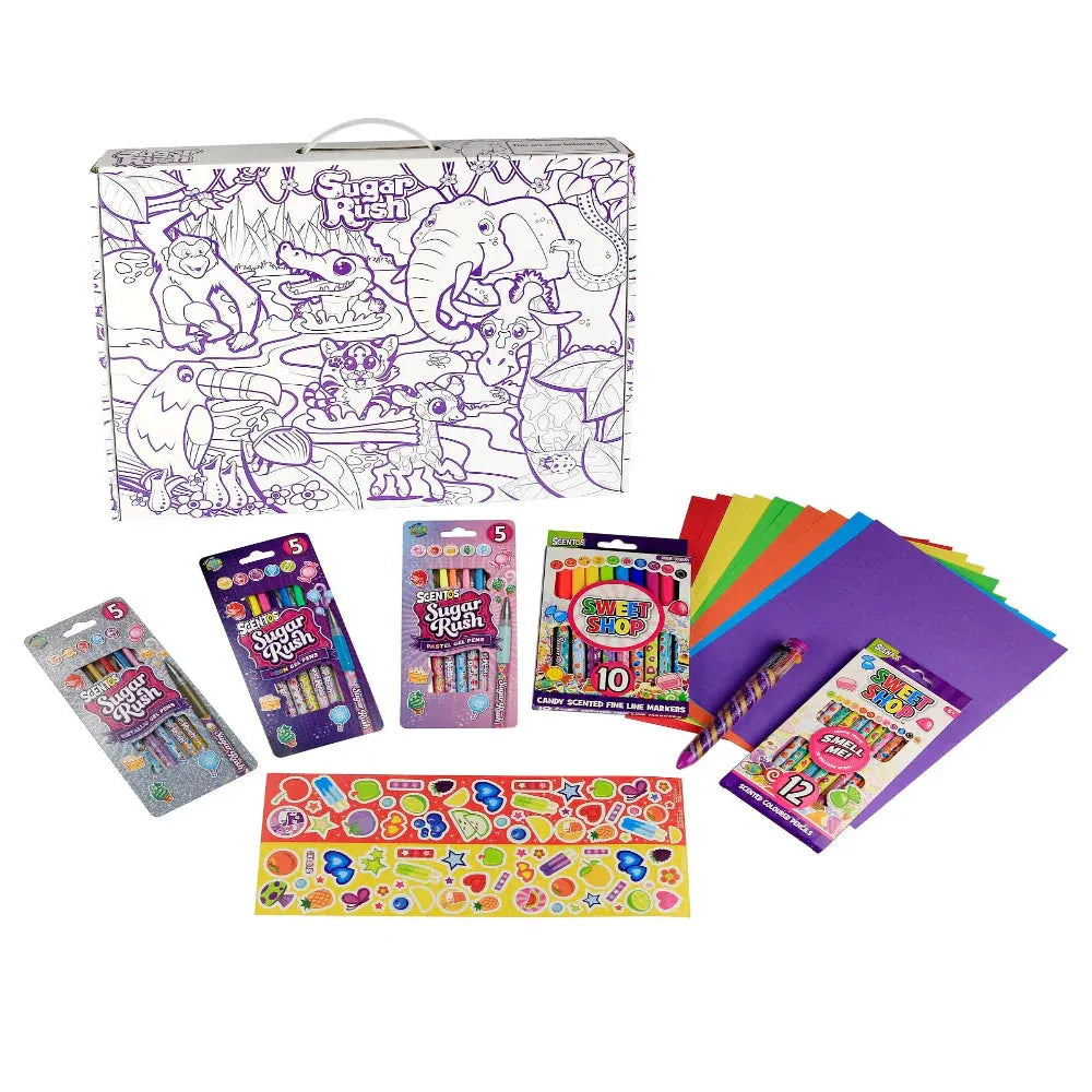 Scentos Sugar Rush Scented Mega Colouring Set 45250 - Naivri