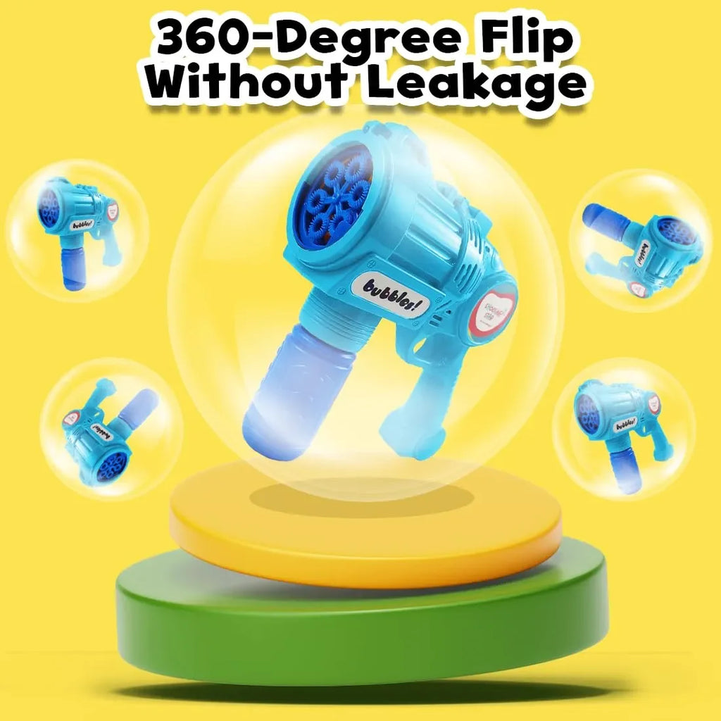 Shooting Star Bubble Blaster with LED Blue | Motorized Bubble Toy | 1000+ Bubbles Per Minute | Leak-Proof | LED Lights - Naivri