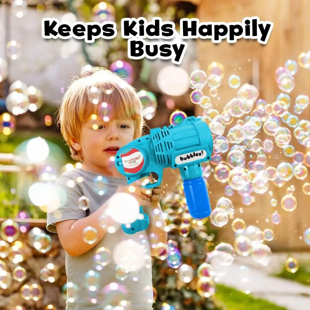 Shooting Star Bubble Blaster With LED Orange – High-Performance Bubble Toy for Kids - Naivri