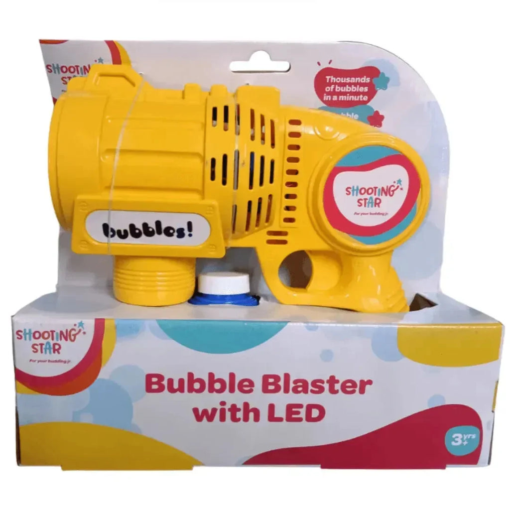 Shooting Star Bubble Blaster with LED Yellow – Motorized Bubble Gun for Kids | Leak-Proof & LED-Equipped Toy - Naivri