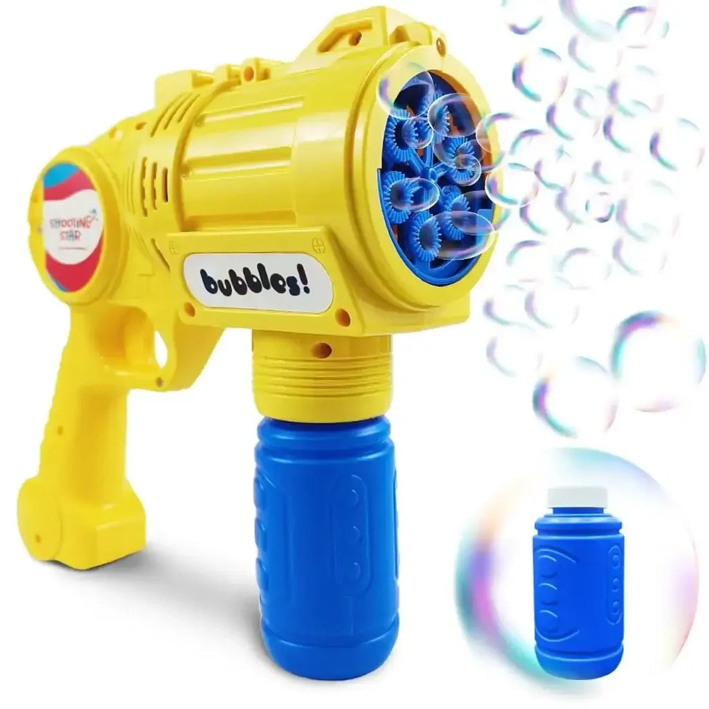 Shooting Star Bubble Blaster with LED Yellow – Motorized Bubble Gun for Kids | Leak-Proof & LED-Equipped Toy - Naivri