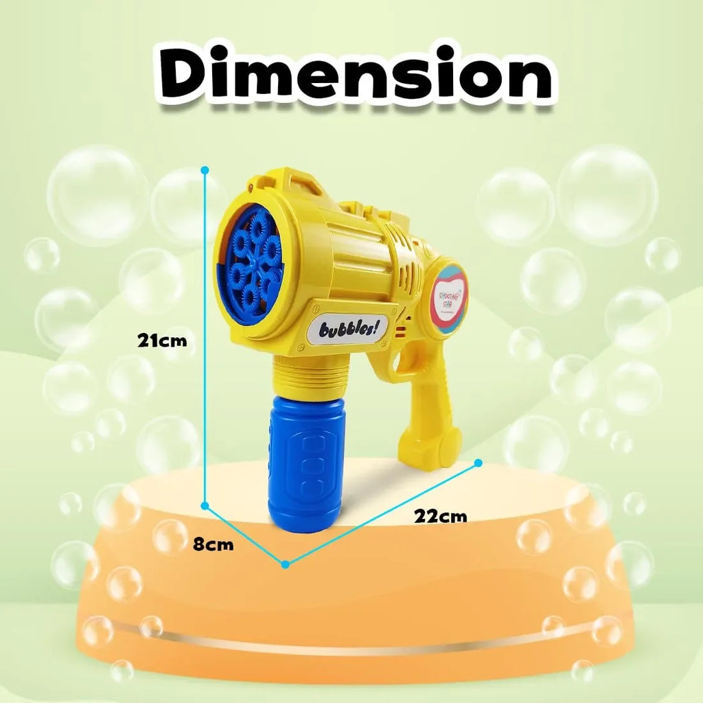 Shooting Star Bubble Blaster with LED Yellow – Motorized Bubble Gun for Kids | Leak-Proof & LED-Equipped Toy - Naivri