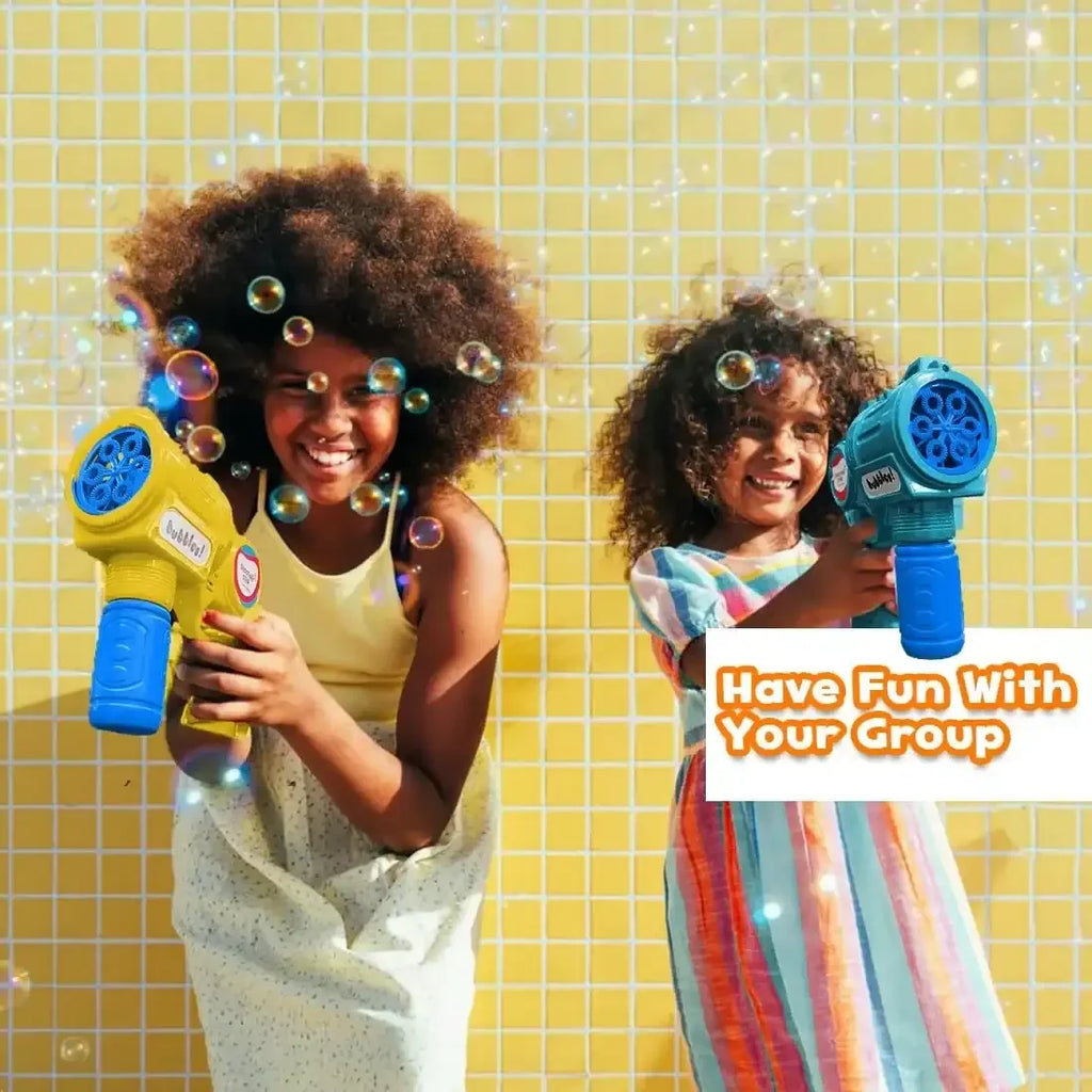 Shooting Star Bubble Blaster with LED Yellow – Motorized Bubble Gun for Kids | Leak-Proof & LED-Equipped Toy - Naivri