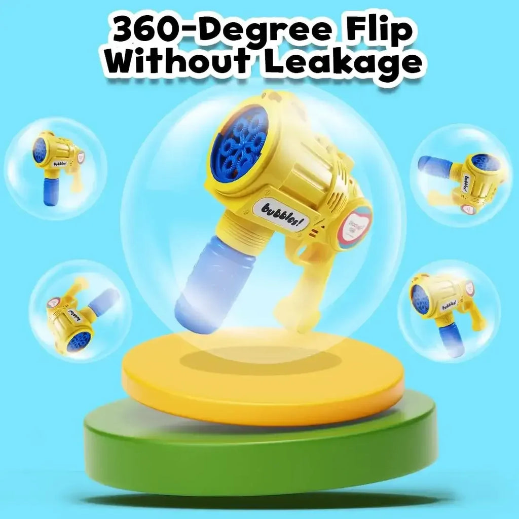 Shooting Star Bubble Blaster with LED Yellow – Motorized Bubble Gun for Kids | Leak-Proof & LED-Equipped Toy - Naivri