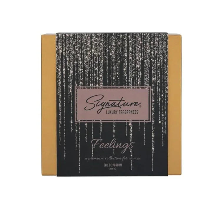 Signature Feelings Perfume Gift Set for Women – 3 x 30ml | No-Gas Long-Lasting Fragrances | Includes Ame, Juer & Vite | Elegant Gift Box - Naivri