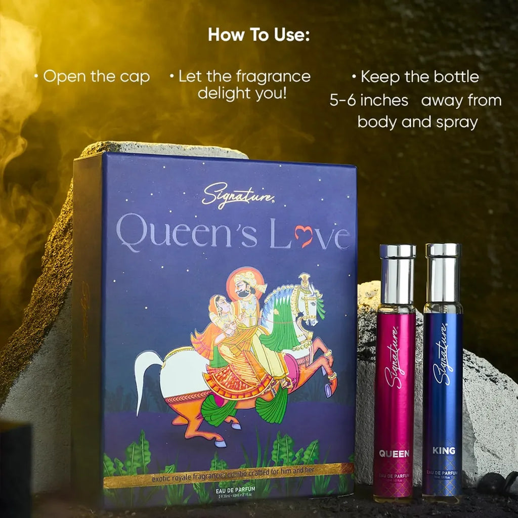 Signature Queen's Love Royal Unisex Perfume Gift Set – King 30ml + Queen 30ml | Long-Lasting Luxury Fragrance for Men & Women | Ideal Gift for All Occasions - Naivri