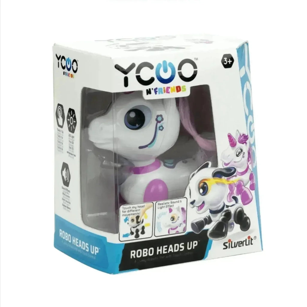 Silverlit Robo Heads Up – Unicorn | Interactive Robot Pet Toy for Kids Ages 3+ | Touch Activated with Sound Effects & LED Eyes - Naivri