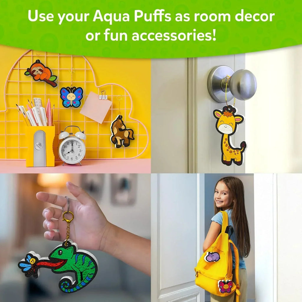 Skillmatics Aqua Puffs 3D Art Kit – DIY Mess-Free Animal Craft for Kids - Naivri