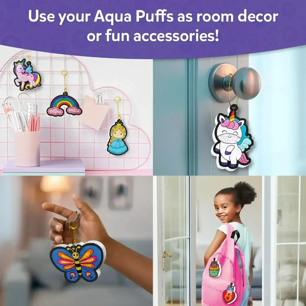 Skillmatics Aqua Puffs 3D Art Kit – Princesses & Unicorns Mess-Free Craft - Naivri