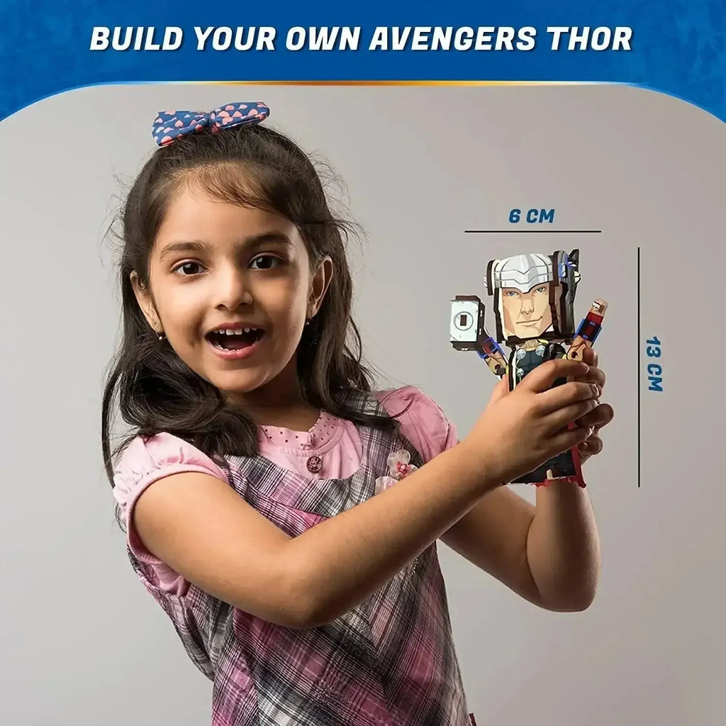 Skillmatics Buildables Thor Wooden Action Figure Kit for Kids Ages 8+ | Build, Play & Learn STEM Toy | No Glue, Eco-Friendly Parts | Hands-On Engineering Activity | Made in India - Naivri