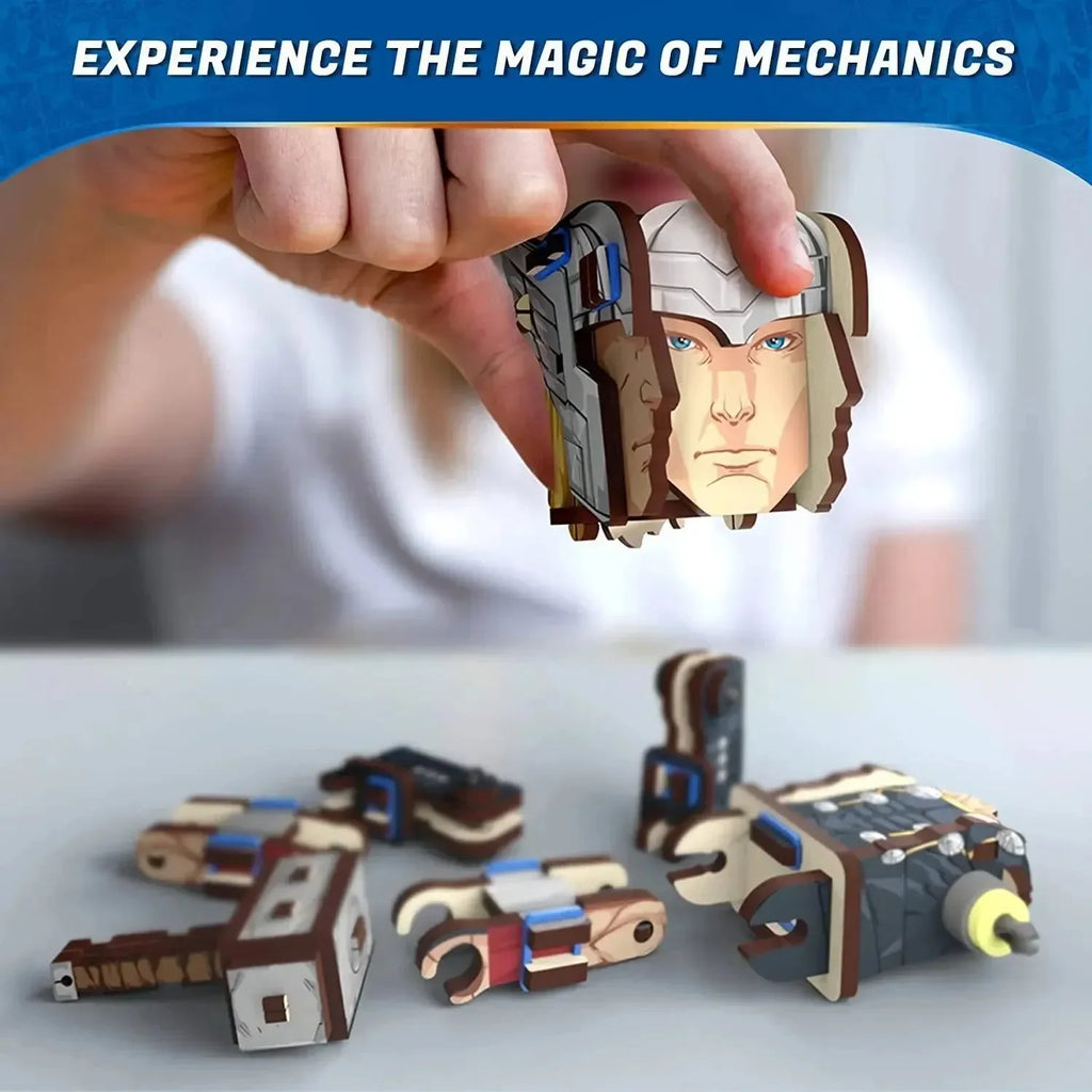 Skillmatics Buildables Thor Wooden Action Figure Kit for Kids Ages 8+ | Build, Play & Learn STEM Toy | No Glue, Eco-Friendly Parts | Hands-On Engineering Activity | Made in India - Naivri