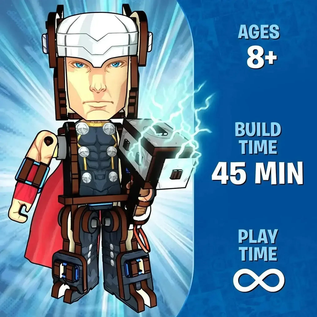 Skillmatics Buildables Thor Wooden Action Figure Kit for Kids Ages 8+ | Build, Play & Learn STEM Toy | No Glue, Eco-Friendly Parts | Hands-On Engineering Activity | Made in India - Naivri