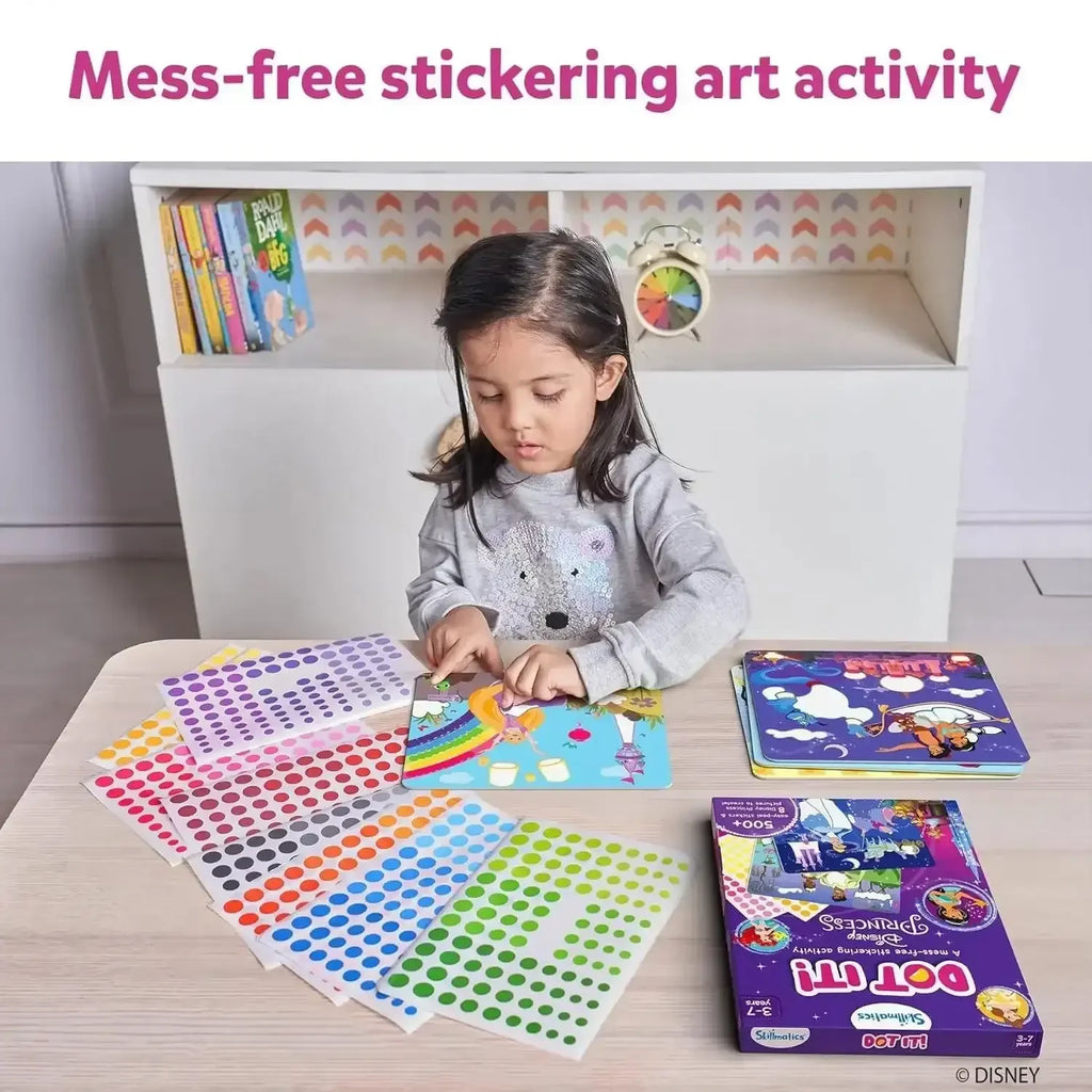 Skillmatics Dot It Disney Princess | 500+ Color Stickers | Creative Art Activity Kit for Ages 3–7 - Naivri