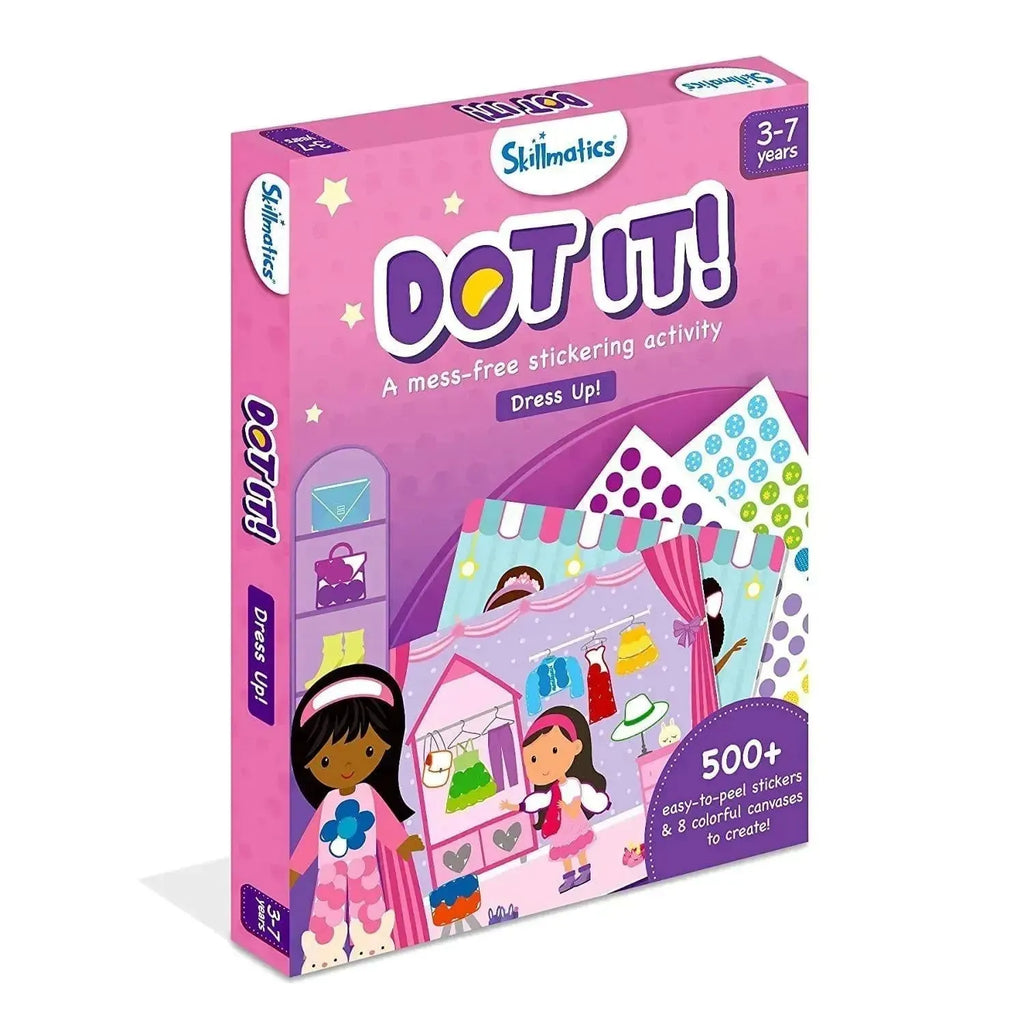 Skillmatics Dot It! Dress Up | 500+ Reusable Stickers | 8 Canvas Scenes | Fine Motor Skill Activity Kit for Girls & Boys - Naivri