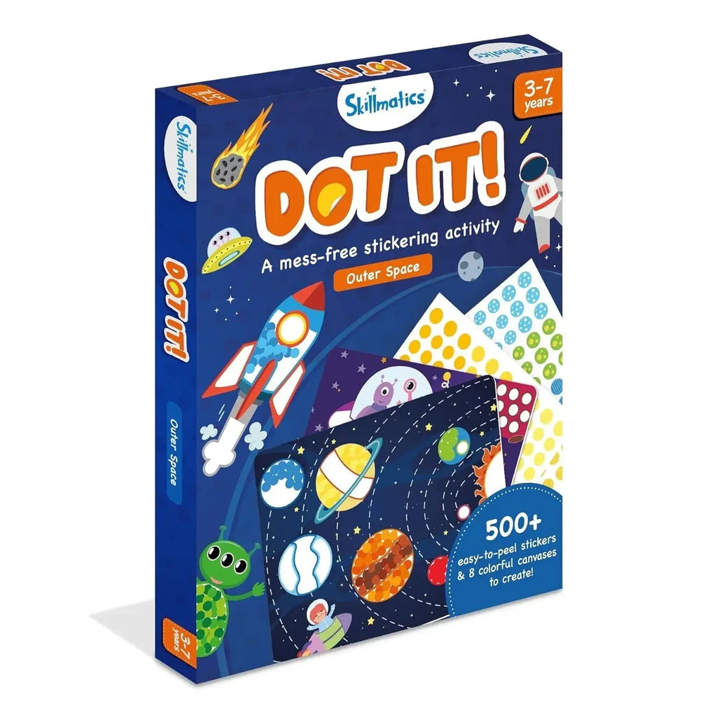 Skillmatics Dot It Outer Space | 500+ Colorful Stickers | 8 Space-Themed Scenes | Fine Motor Skill Activity for Kids - Naivri