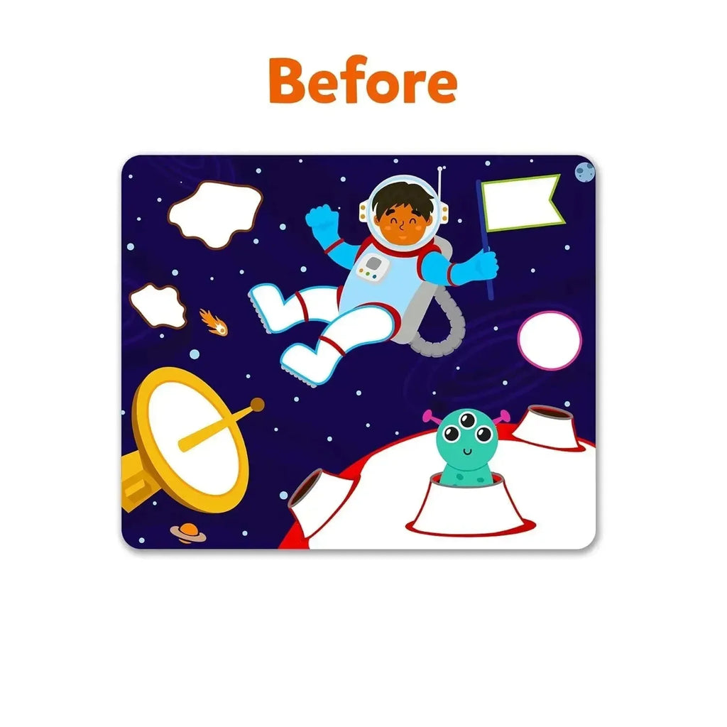 Skillmatics Dot It Outer Space | 500+ Colorful Stickers | 8 Space-Themed Scenes | Fine Motor Skill Activity for Kids - Naivri