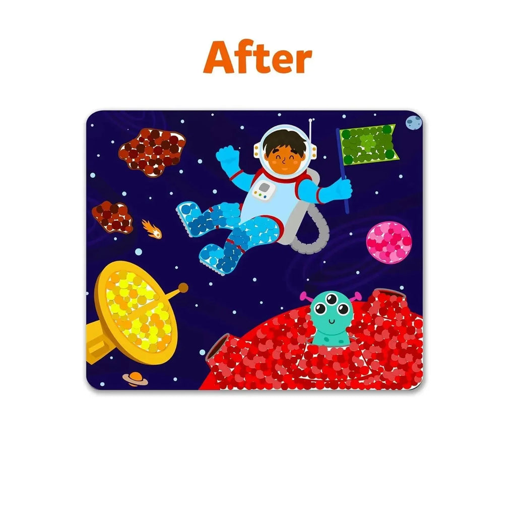 Skillmatics Dot It Outer Space | 500+ Colorful Stickers | 8 Space-Themed Scenes | Fine Motor Skill Activity for Kids - Naivri