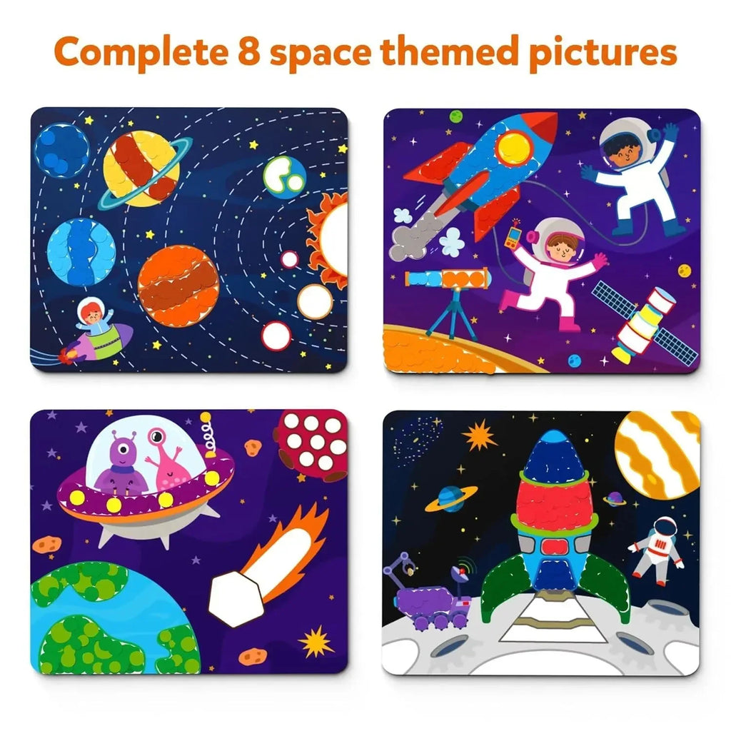 Skillmatics Dot It Outer Space | 500+ Colorful Stickers | 8 Space-Themed Scenes | Fine Motor Skill Activity for Kids - Naivri