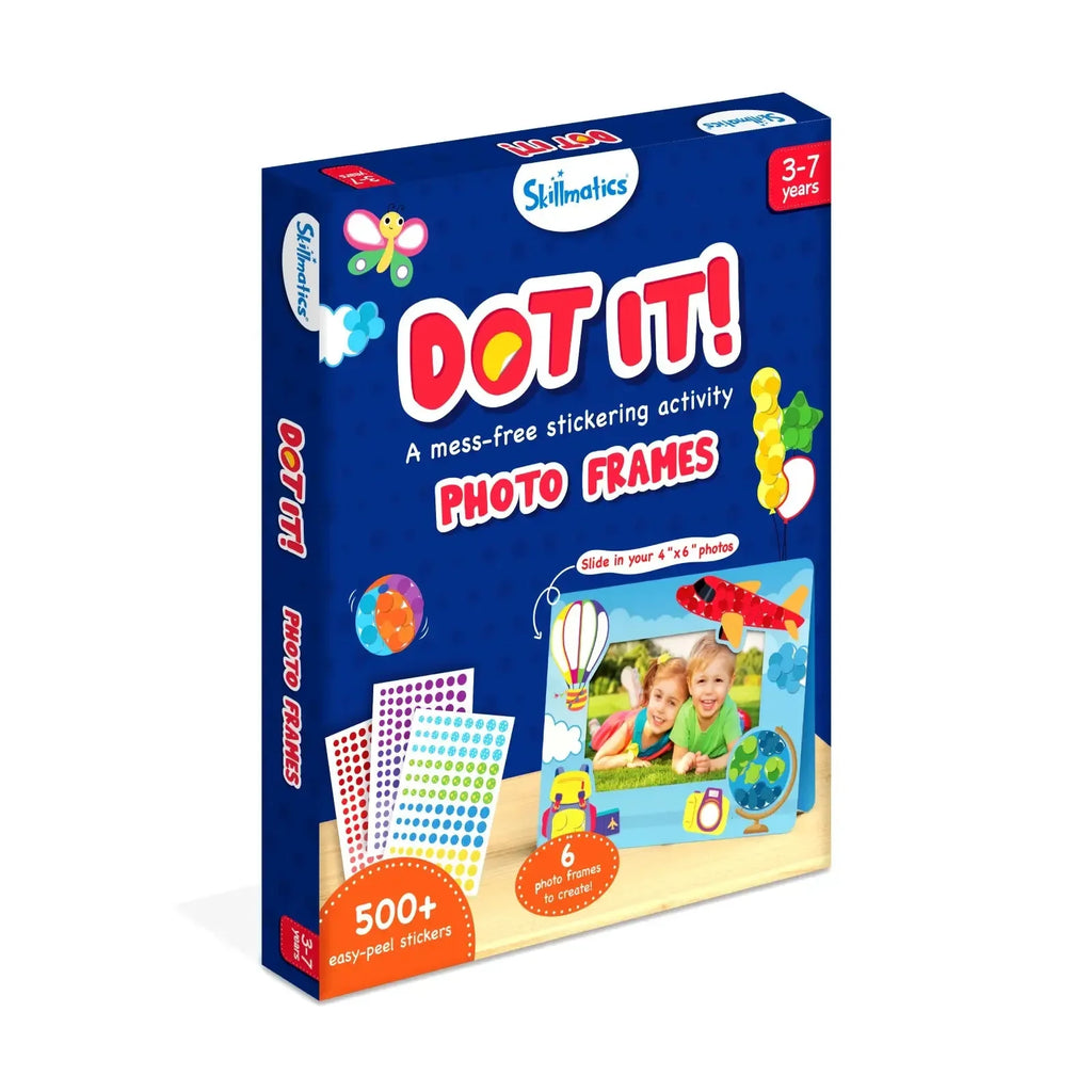 Skillmatics Dot it! - Photo Frames | No Mess Sticker Art (Ages 3–7) | 500+ Stickers | DIY Arts & Crafts Kit | Ideal for Gifting and Creative Play - Naivri