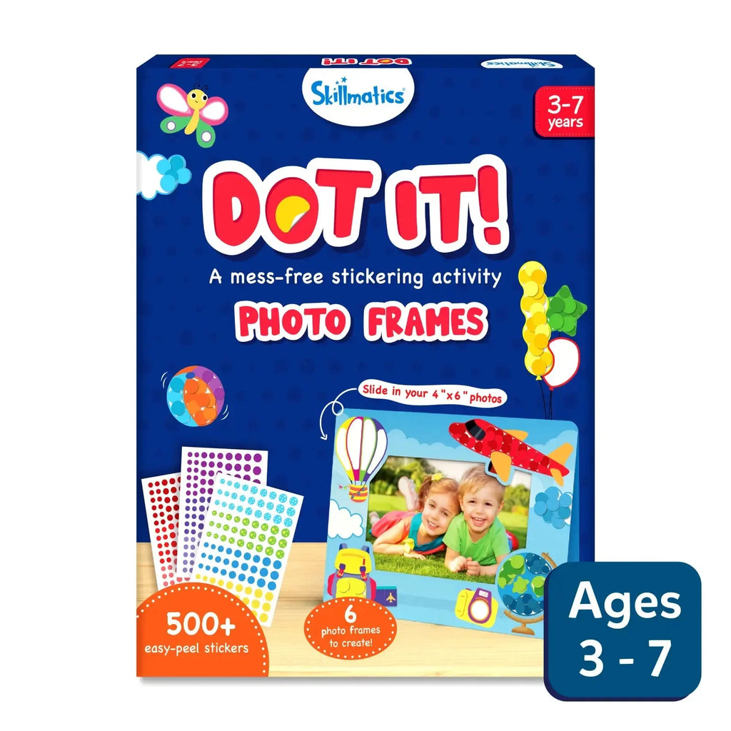 Skillmatics Dot it! - Photo Frames | No Mess Sticker Art (Ages 3–7) | 500+ Stickers | DIY Arts & Crafts Kit | Ideal for Gifting and Creative Play - Naivri