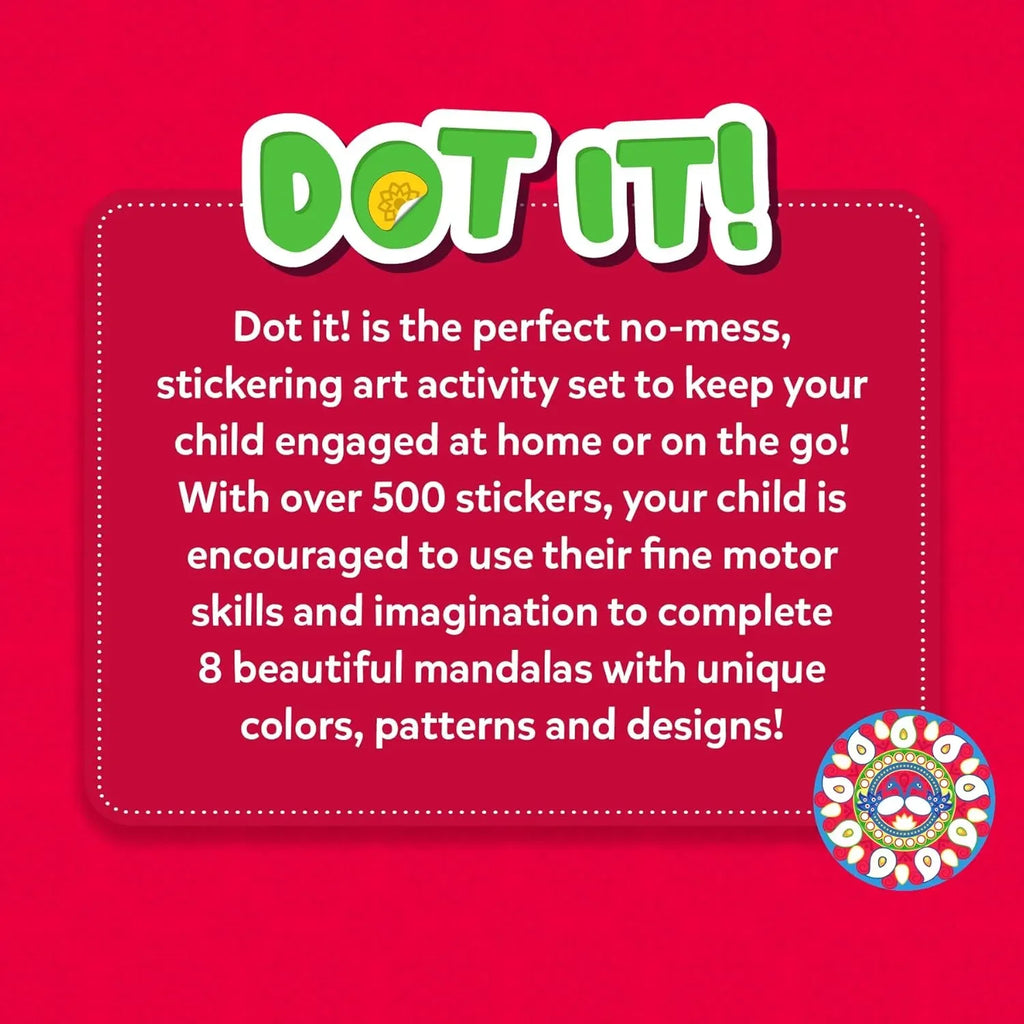 Skillmatics Dot It! Sticker Activity – Mandala Art Edition | 500+ Stickers | DIY Craft Kit for Kids Ages 3–7 | No-Mess Sticker Art for Boys & Girls - Naivri