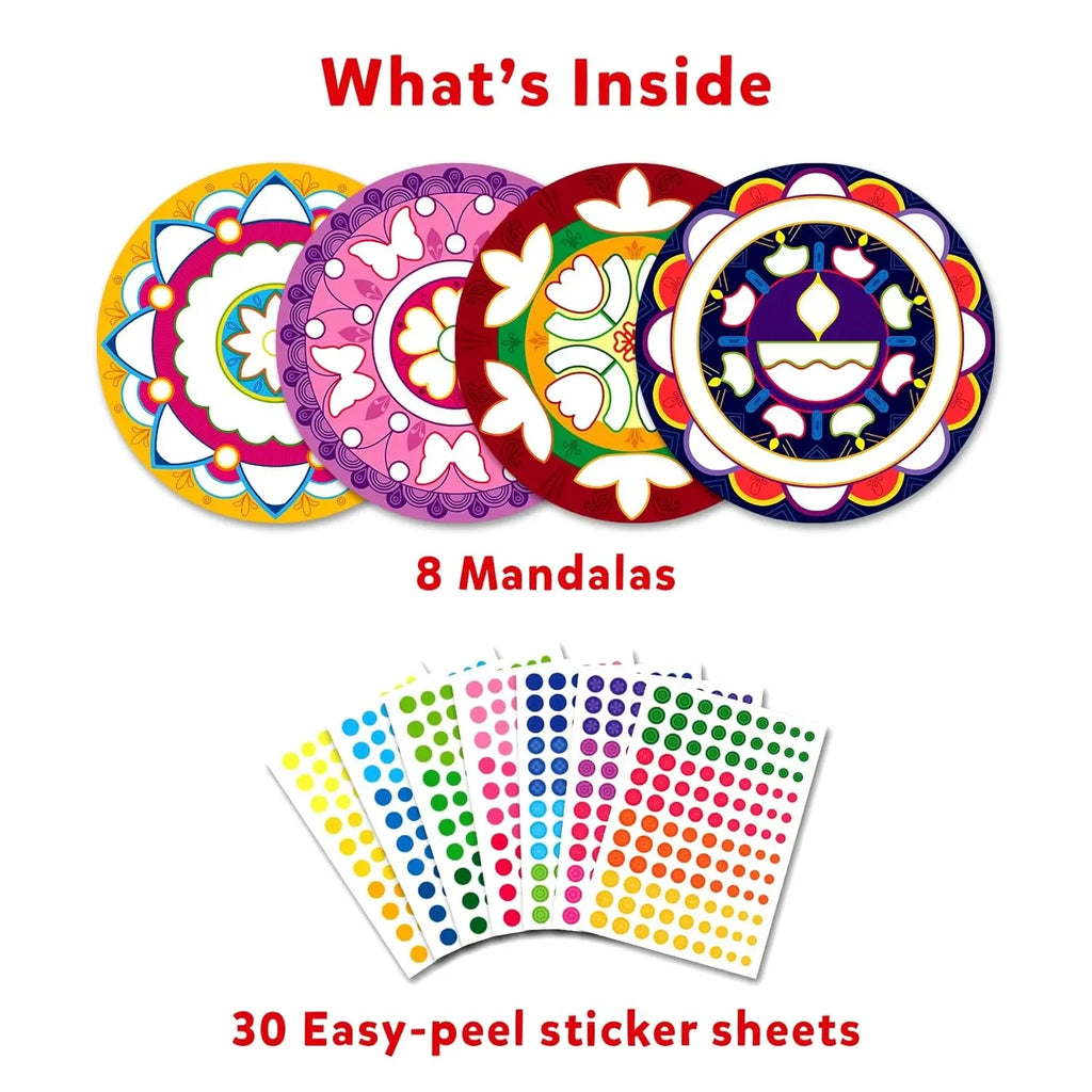 Skillmatics Dot It! Sticker Activity – Mandala Art Edition | 500+ Stickers | DIY Craft Kit for Kids Ages 3–7 | No-Mess Sticker Art for Boys & Girls - Naivri