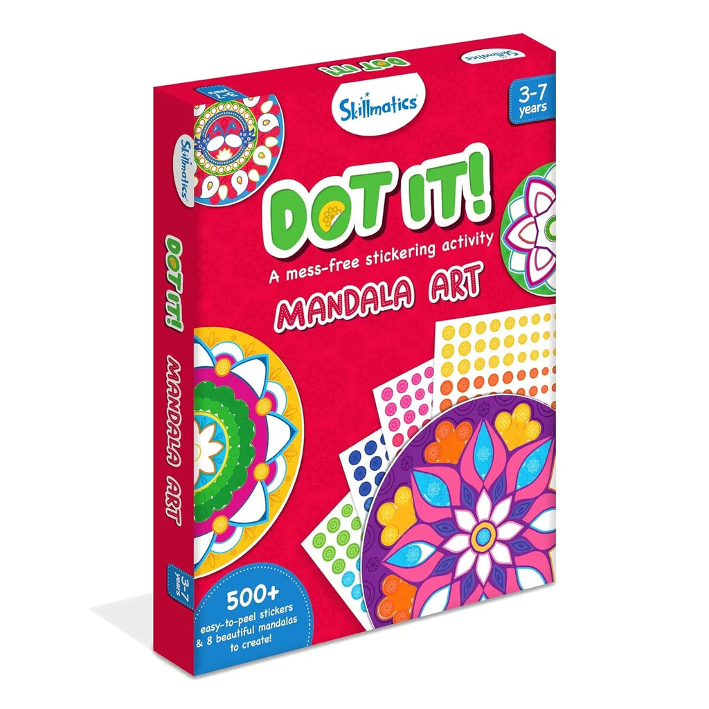 Skillmatics Dot It! Sticker Activity – Mandala Art Edition | 500+ Stickers | DIY Craft Kit for Kids Ages 3–7 | No-Mess Sticker Art for Boys & Girls - Naivri