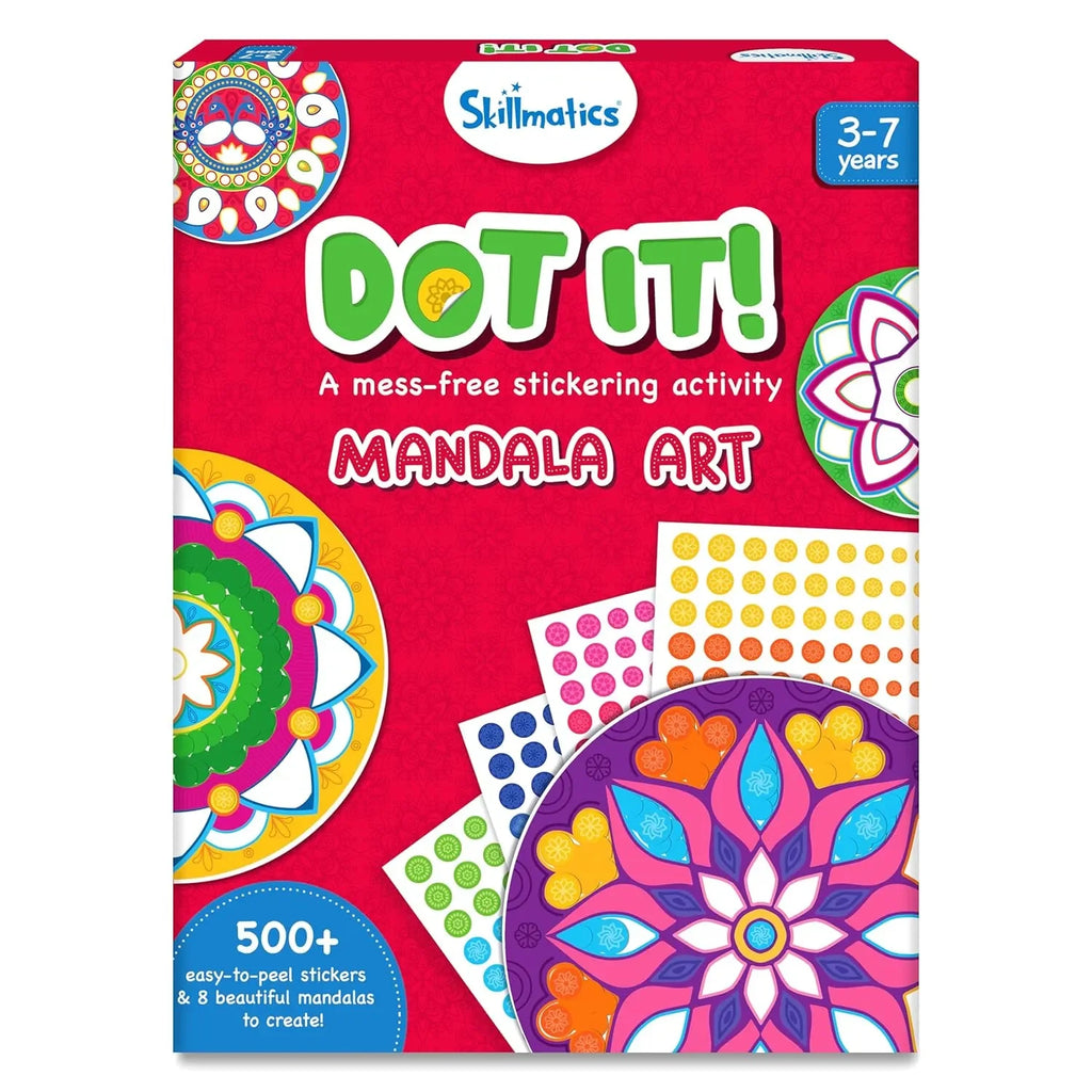 Skillmatics Dot It! Sticker Activity – Mandala Art Edition | 500+ Stickers | DIY Craft Kit for Kids Ages 3–7 | No-Mess Sticker Art for Boys & Girls - Naivri