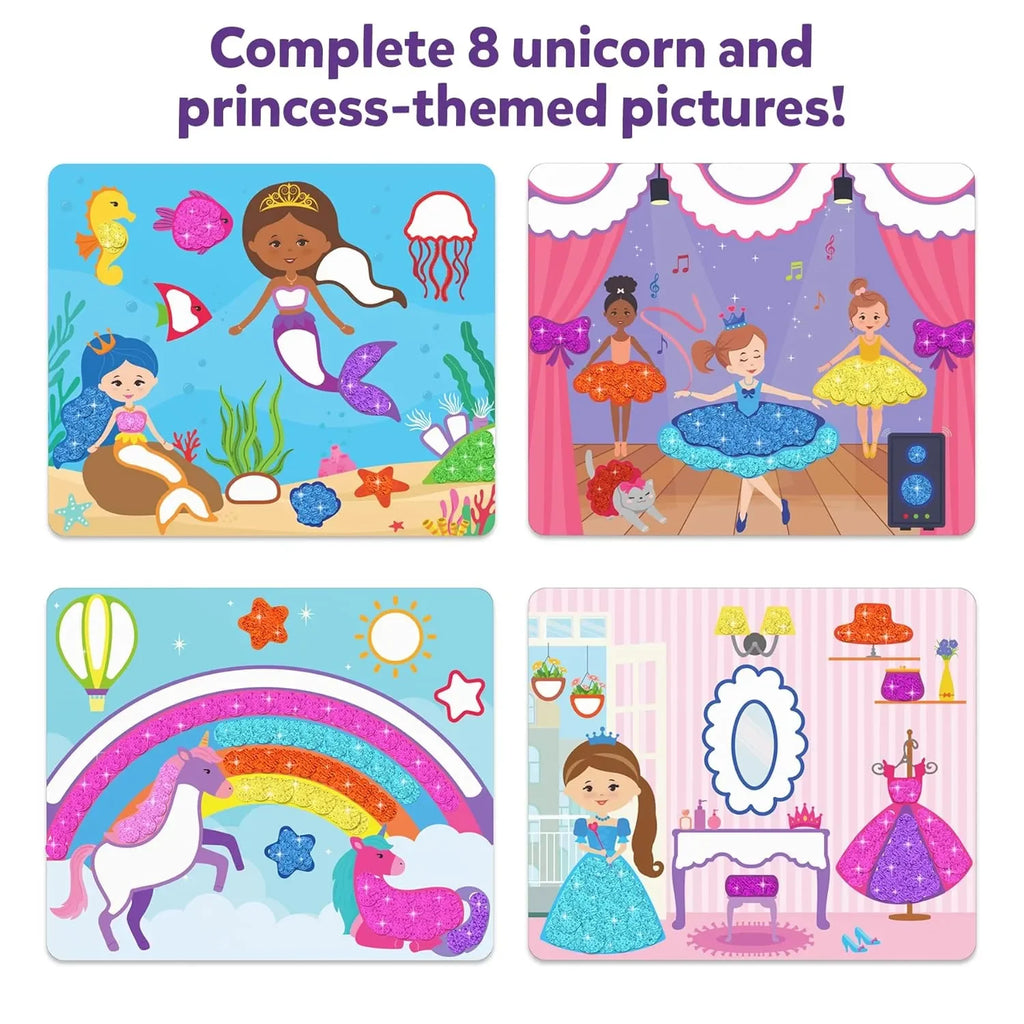 Skillmatics Dot It Sticker Art Activity – Unicorns & Princesses | 500+ Sparkly Stickers | No-Mess DIY Craft Kit for Girls | Creative Gift for Ages 3 to 7 - Naivri