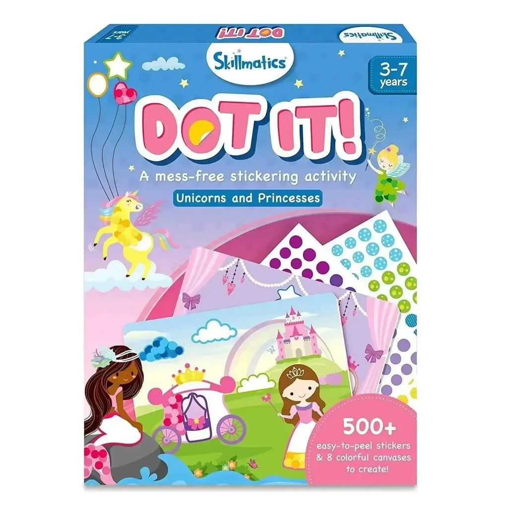 Skillmatics Dot It Unicorns and Princess | 500+ Dot Stickers | Creative Mess-Free Art Kit for Ages 3–7 - Naivri