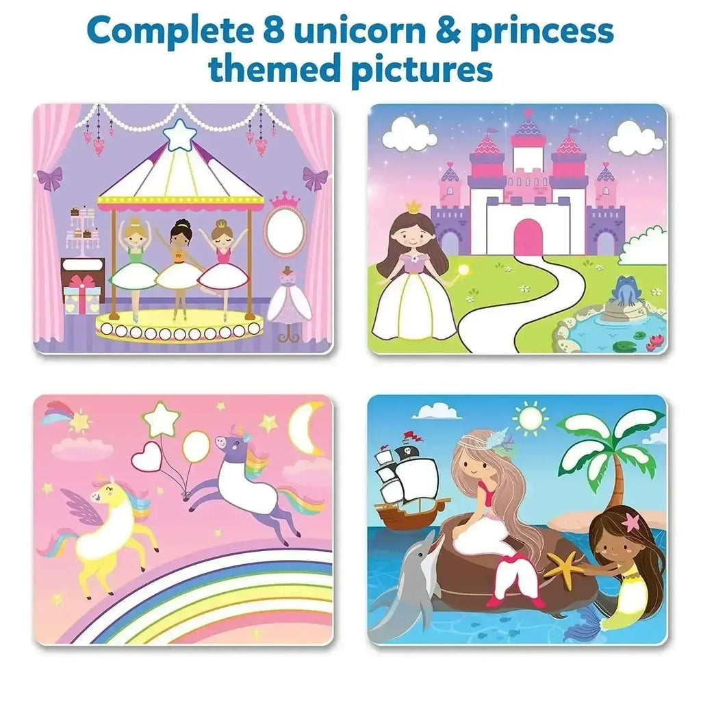 Skillmatics Dot It Unicorns and Princess | 500+ Dot Stickers | Creative Mess-Free Art Kit for Ages 3–7 - Naivri