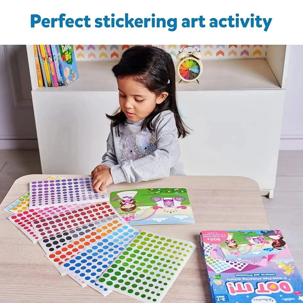 Skillmatics Dot It Unicorns and Princess | 500+ Dot Stickers | Creative Mess-Free Art Kit for Ages 3–7 - Naivri
