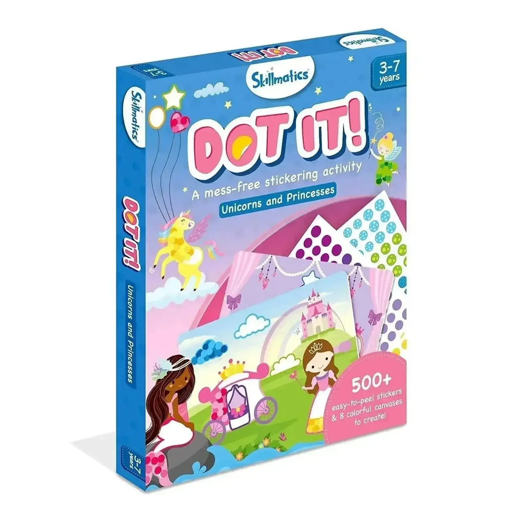 Skillmatics Dot It Unicorns and Princess | 500+ Dot Stickers | Creative Mess-Free Art Kit for Ages 3–7 - Naivri