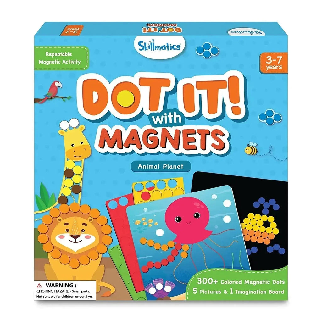 Skillmatics Dot It with Magnets: Animal Planet | 300+ Magnetic Dots | Creative Reusable Activity Kit for Ages 4–7 - Naivri