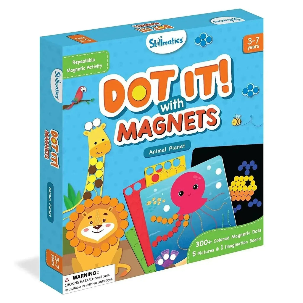 Skillmatics Dot It with Magnets: Animal Planet | 300+ Magnetic Dots | Creative Reusable Activity Kit for Ages 4–7 - Naivri