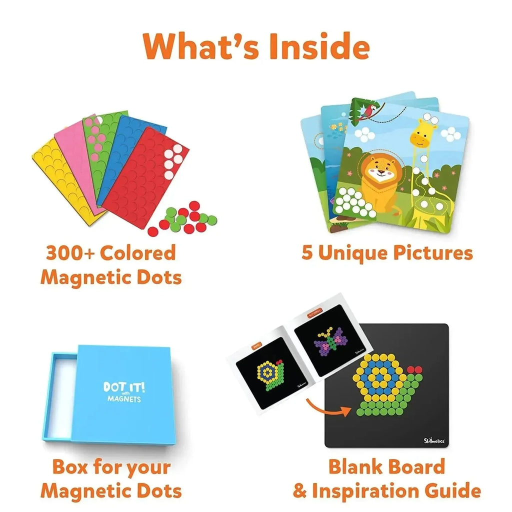 Skillmatics Dot It with Magnets: Animal Planet | 300+ Magnetic Dots | Creative Reusable Activity Kit for Ages 4–7 - Naivri