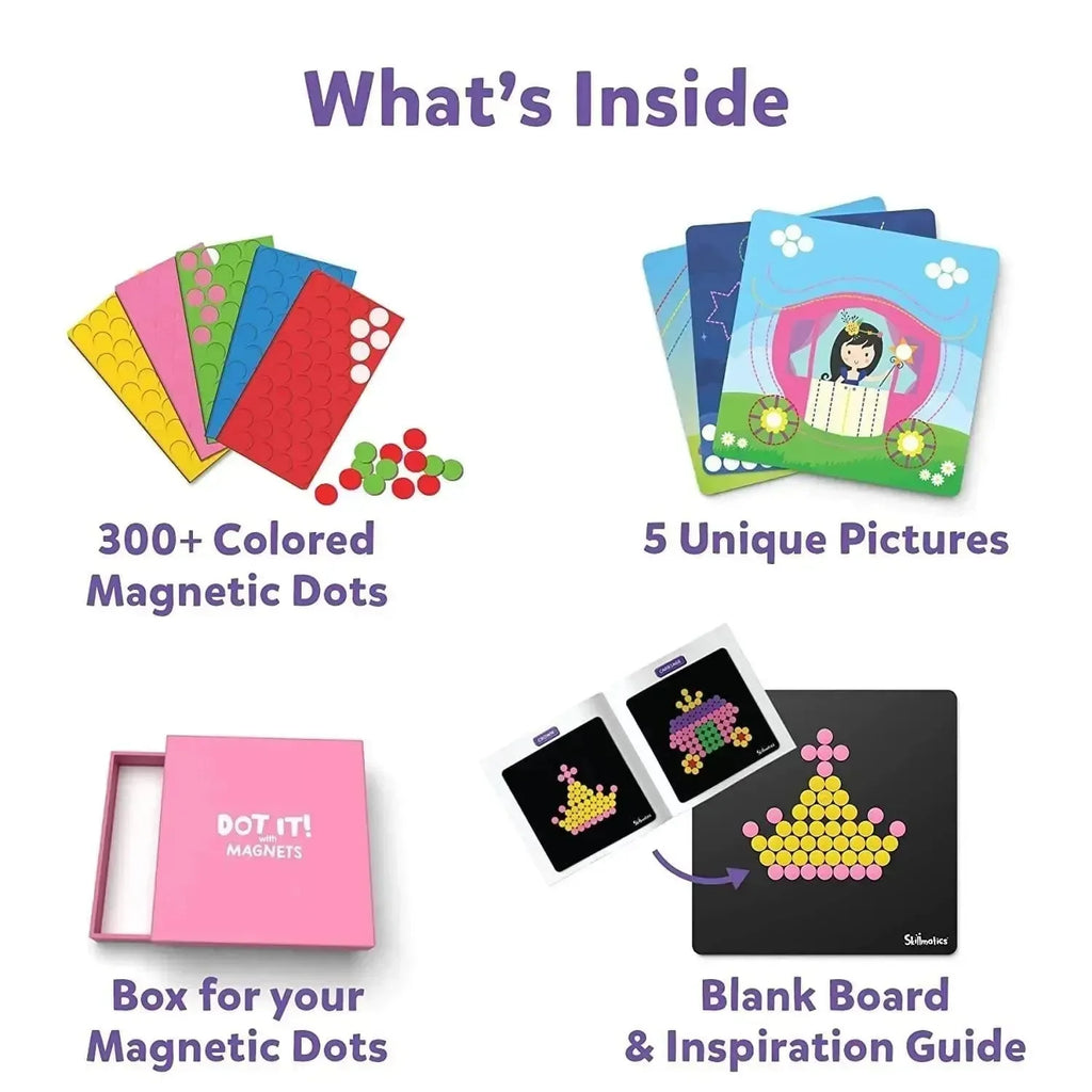 Skillmatics Dot It with Magnets: Unicorns & Princess | Reusable Magnetic Art Kit for Kids Aged 3+ | Imaginative Learning & Play - Naivri