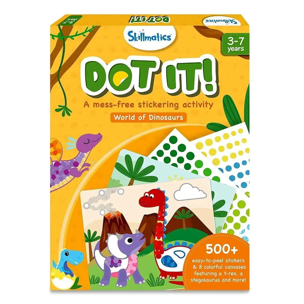 Skillmatics Dot It World of Dinosaurs | Dinosaur Sticker Activity Kit for Kids 3-7 | Fine Motor Skills & Creativity Development - Naivri
