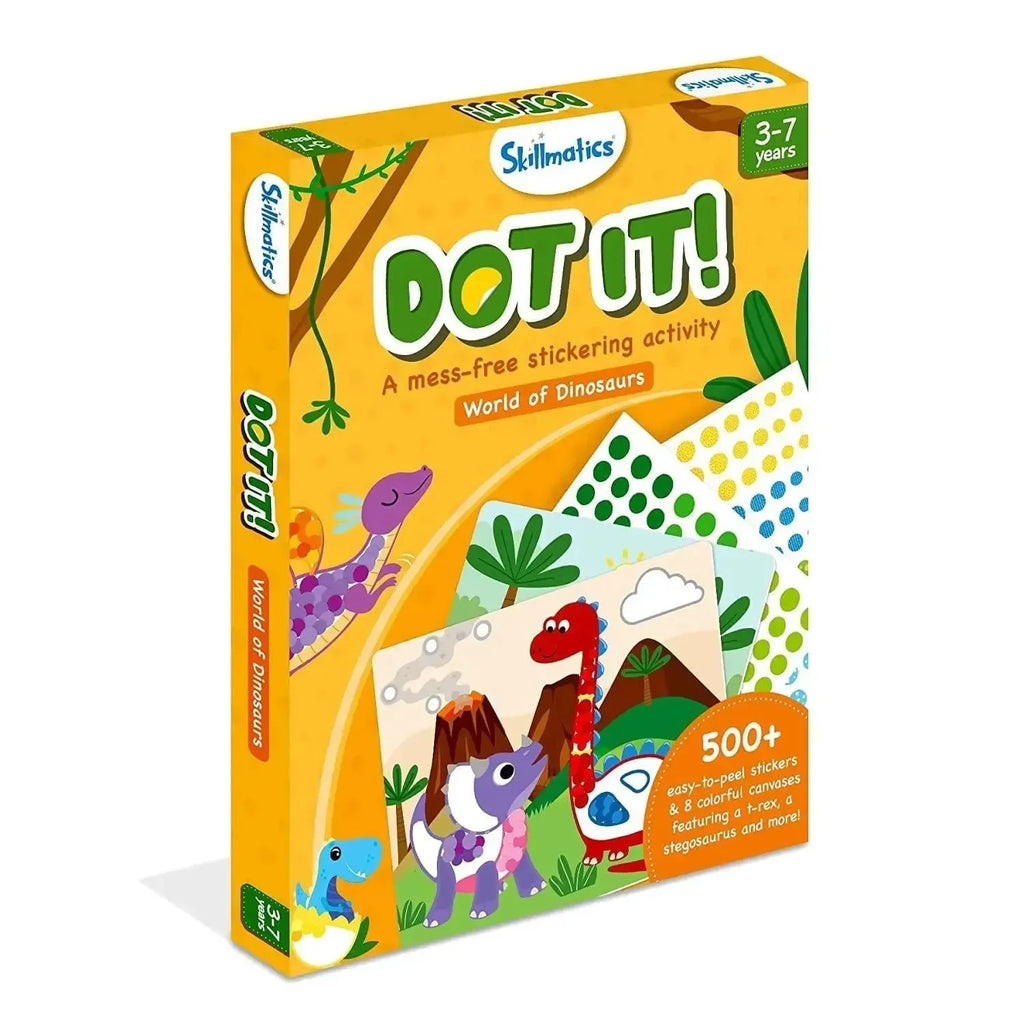 Skillmatics Dot It World of Dinosaurs | Dinosaur Sticker Activity Kit for Kids 3-7 | Fine Motor Skills & Creativity Development - Naivri