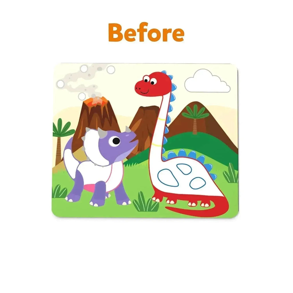 Skillmatics Dot It World of Dinosaurs | Dinosaur Sticker Activity Kit for Kids 3-7 | Fine Motor Skills & Creativity Development - Naivri