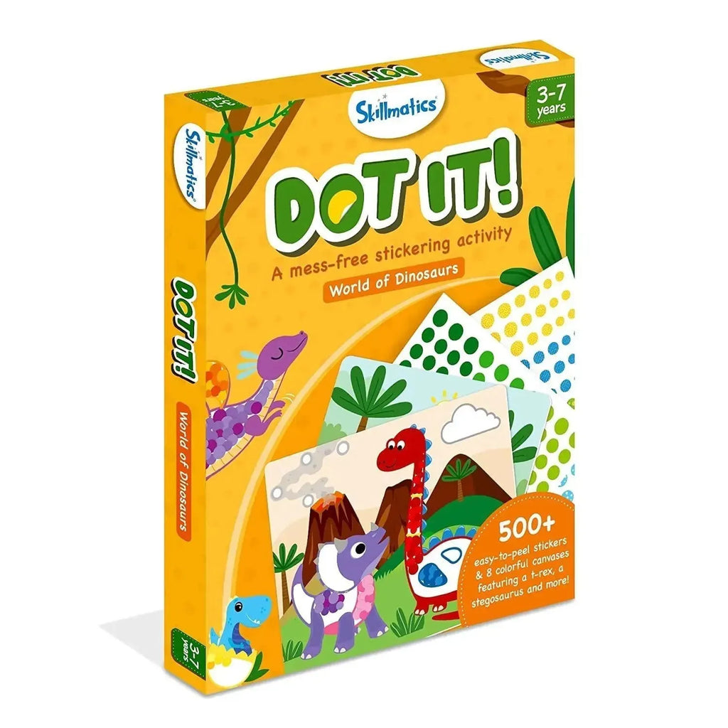 Skillmatics Dot It World of Dinosaurs | Dinosaur Sticker Activity Kit for Kids 3-7 | Fine Motor Skills & Creativity Development - Naivri