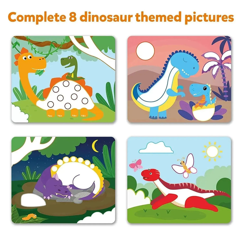 Skillmatics Dot It World of Dinosaurs | Dinosaur Sticker Activity Kit for Kids 3-7 | Fine Motor Skills & Creativity Development - Naivri